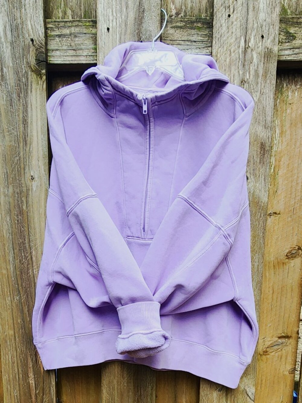 XXL Abercrombie lilac pullover hoodie quarter zip cropped - Picture 12 of 16